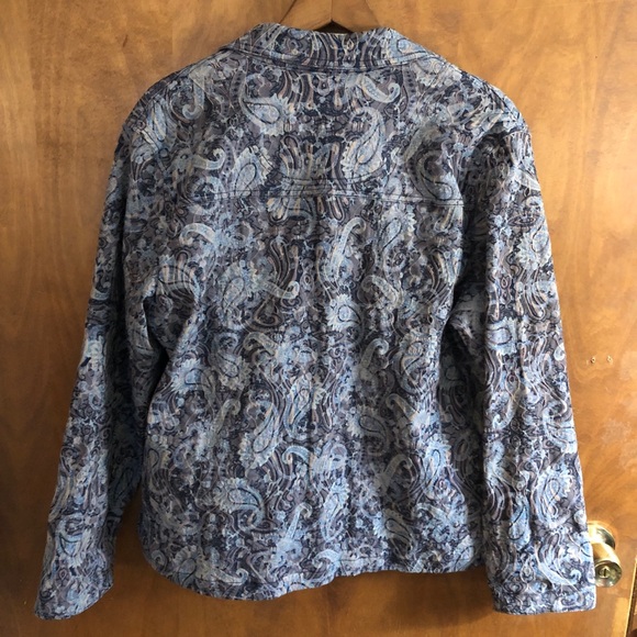 Baxter & Wells Vintage 90's Blue Floral Paisley Embroidered Jacket Boho Artsy XL - Picture 2 of 16